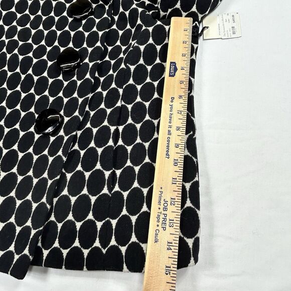 Milly of New York An Original Womens 8 Wool Blend Jacket Polka Dot Black White - Picture 14 of 16